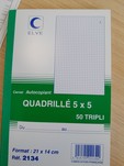 Carnet autocopiant quadrillé 5x5